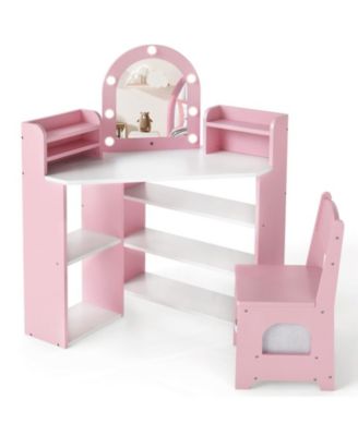 Lighted Mirror Corner Vanity Set, 2-Piece, Ages 3+