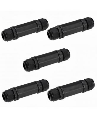 RJ45 Cat6 IP67 Waterproof Shielded Female-to-Female Coupler for Network Devices, 5-Pack