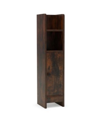 Bathroom Slim Corner Cabinet with Door and Adjustable Shelf