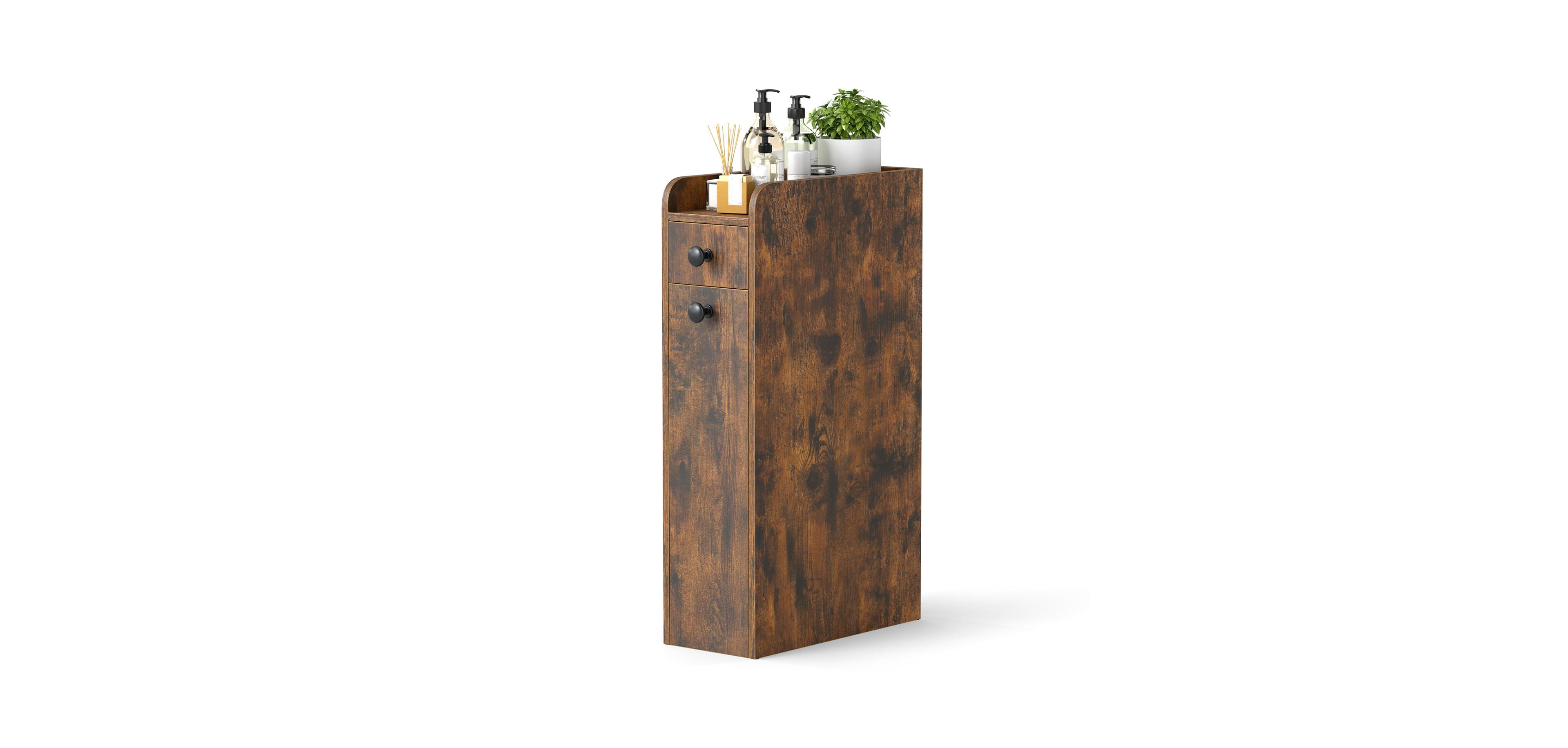 Sugift Small 4-Tier Bathroom Storage Cabinet with Slide Out Drawers on Casters