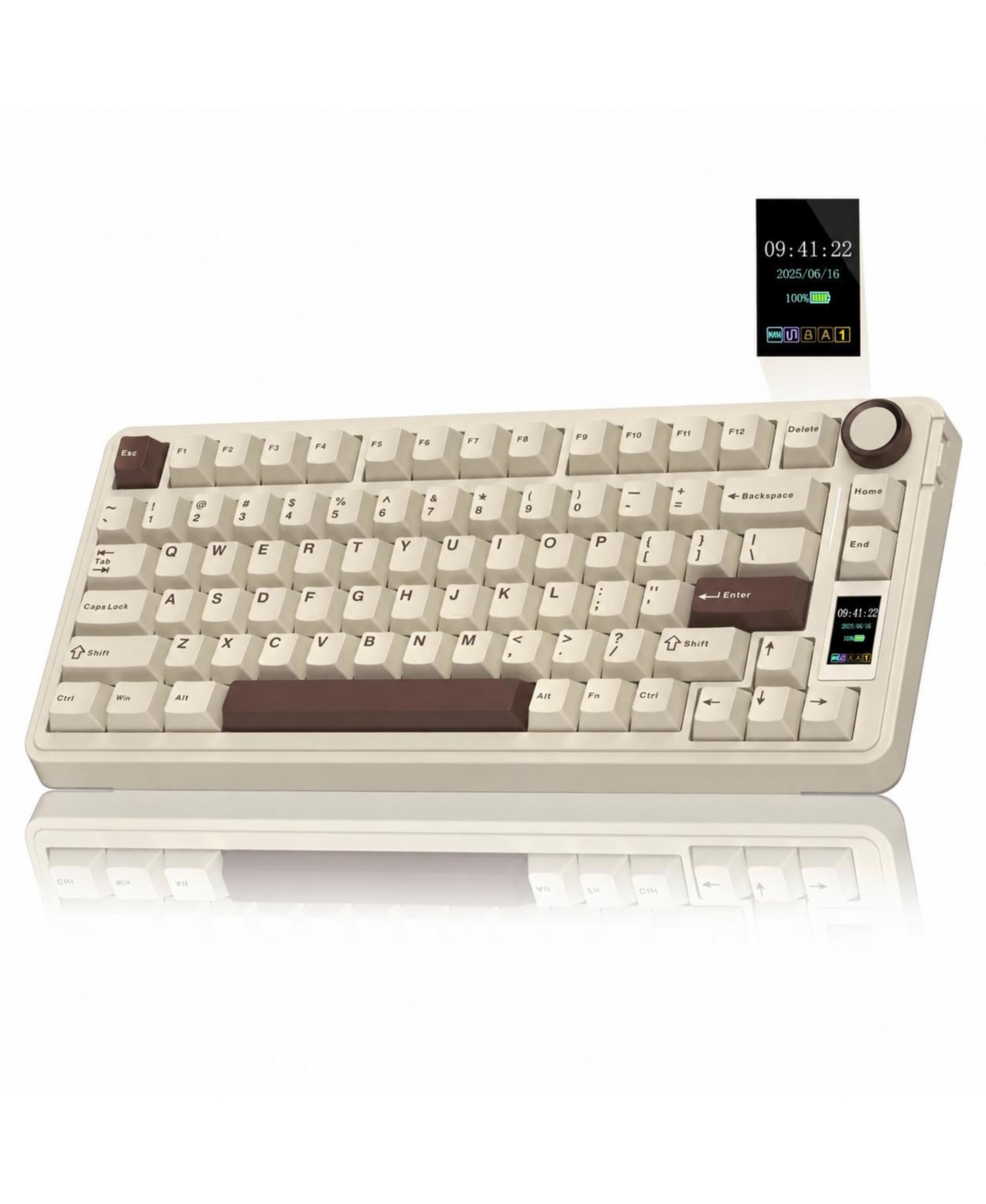 Lofree Wireless Mechanical Hot-Swappable Gaming Keyboard for Windows, Mac, iOS, Android - Mocha