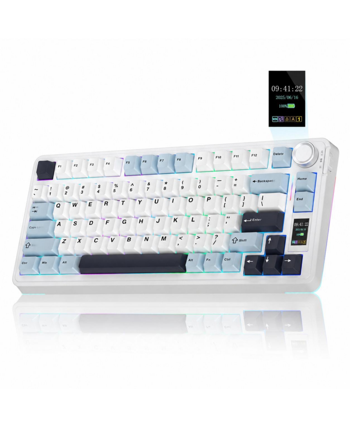 Lofree Wireless Mechanical Hot-Swappable Gaming Keyboard for Windows, Mac, iOS, Android - Whiteblue