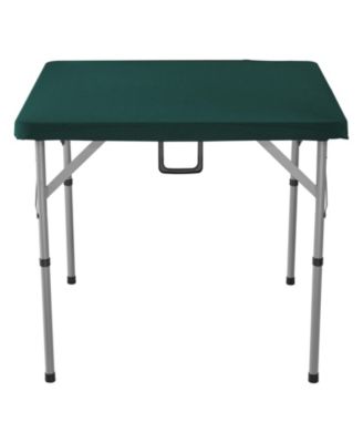 Fold-in-Half Square Card Table Featuring Carrying Handle