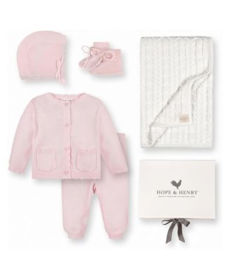 Baby Unisex 0-6M Sweater Scallop 5-Piece Boxed Gift Set