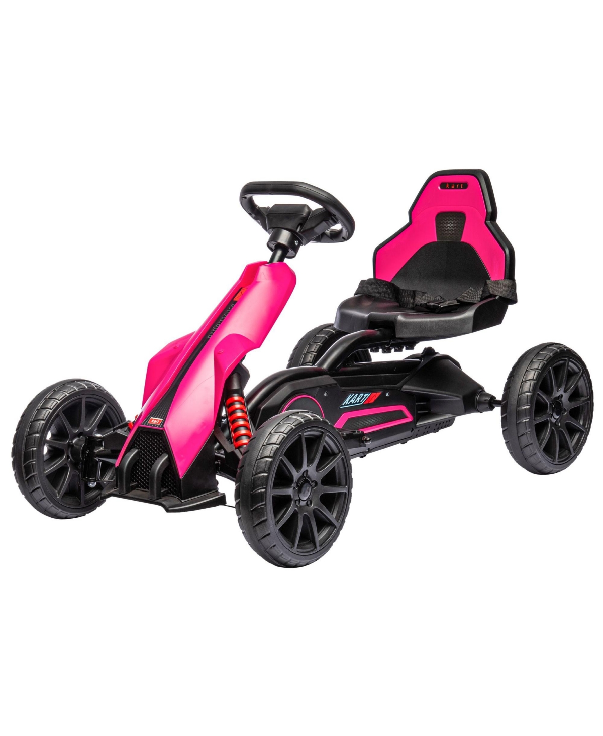 Sevorley Kids 12V Go-Kart with Safety Belt, Ages 3-8 - Pink