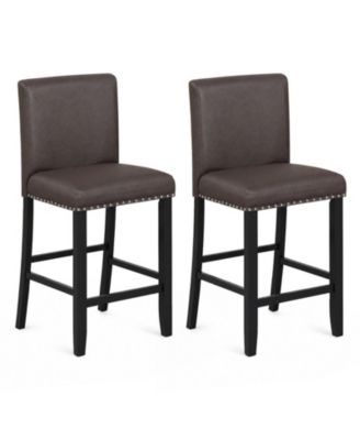 Set of 2 Riveted Upholstered for Kitchen Islands Bar Stools