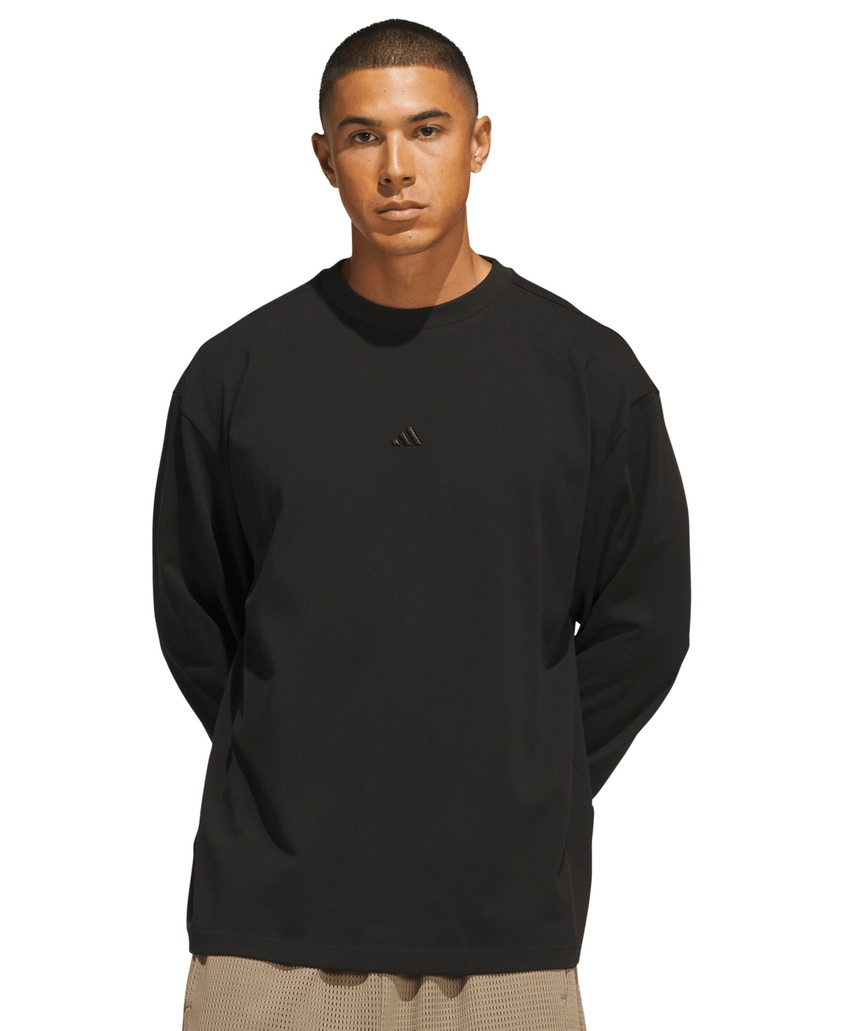 adidas Men's Basketball Long-Sleeve Relaxed-Fit T-Shirt