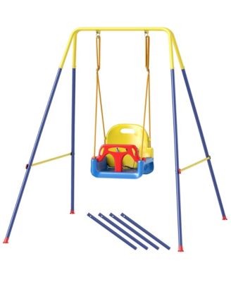 Kids' Swing Set with Folding Design & Seat Restraint, Ages 9-36 Months