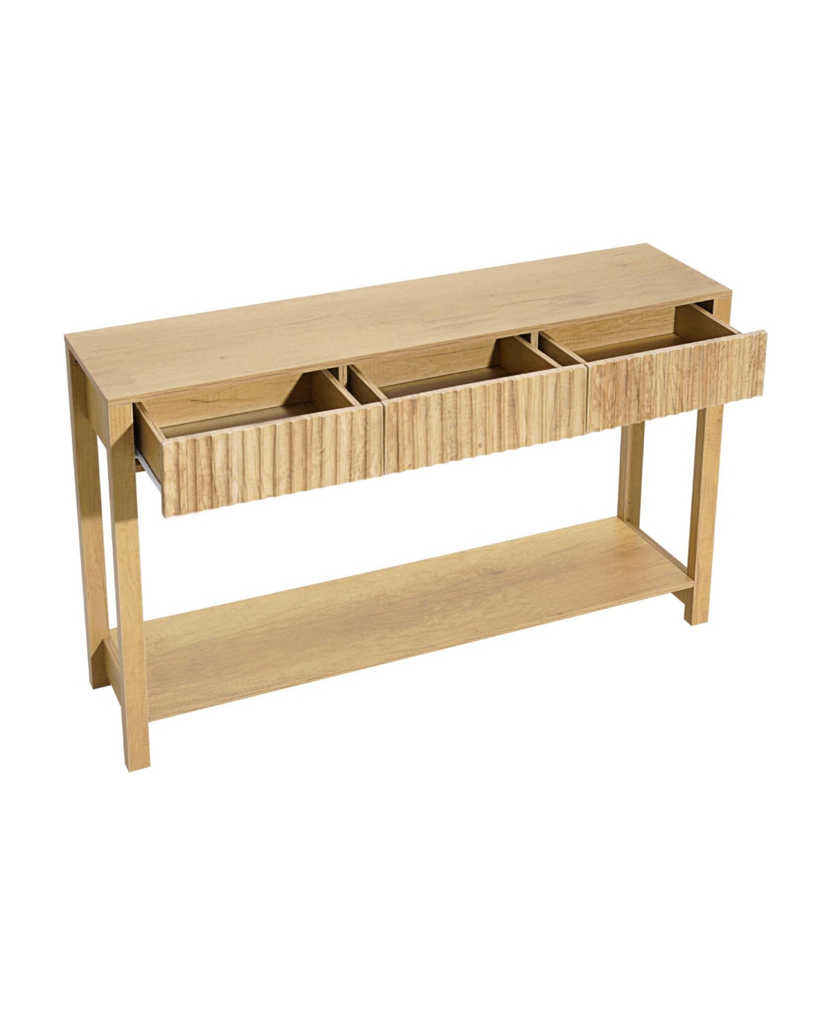 Gouun 47 Inch Farmhouse Console Table with Three Drawers