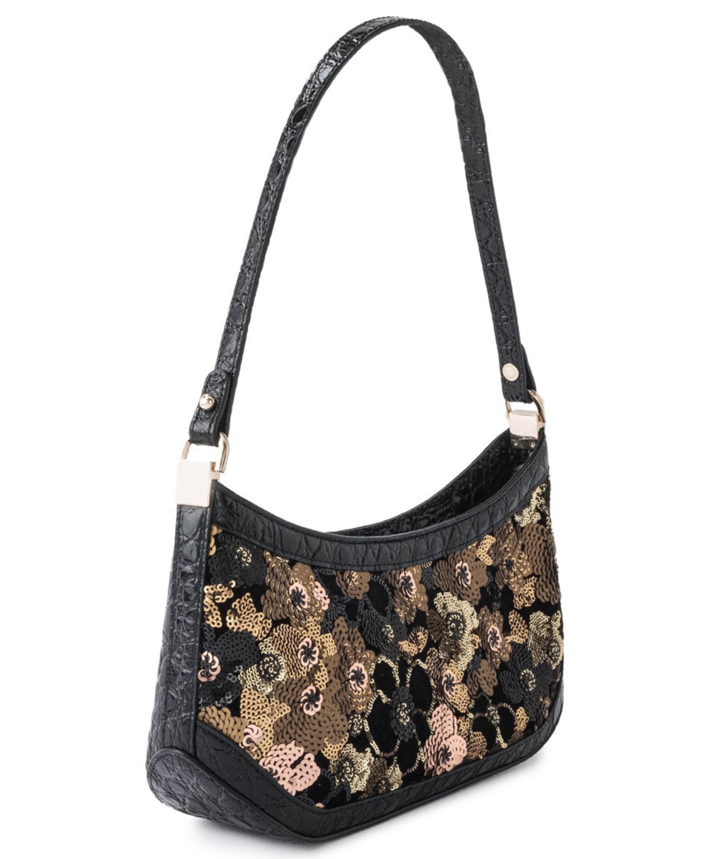Женская сумка Brahmin Lilibeth Small Embellished Leather Shoulder, цвет: Чёрный разноцветный — фото 3