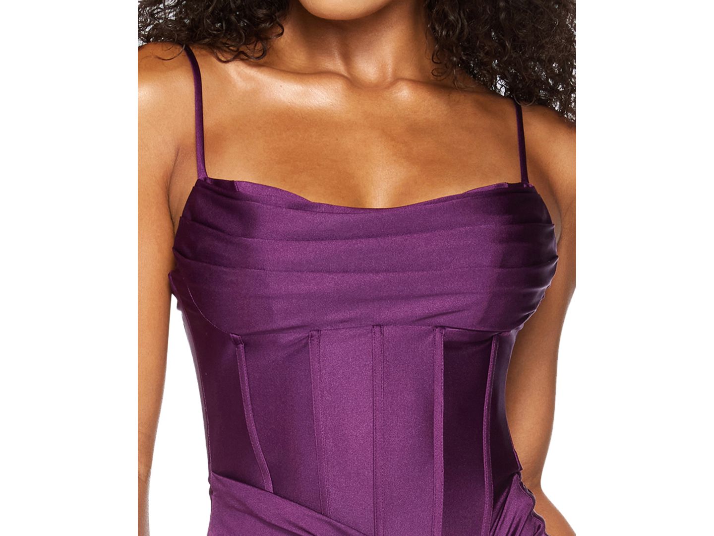 Женское платье B Darlin Juniors' Shiny Knit Sweetheart-Neck Lace-Up-Back Corset, цвет: Сливовый — фото 4