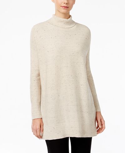 Eileen Fisher Organic Cotton-Blend Turtleneck Tunic Sweater