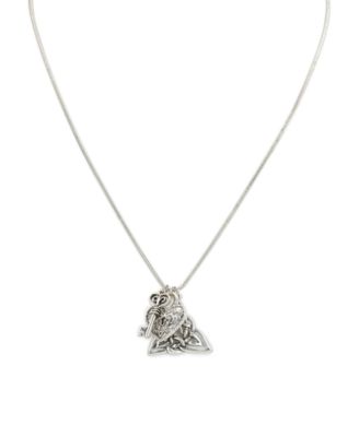 Silver-Tone Heart Charm Adjustable Necklace