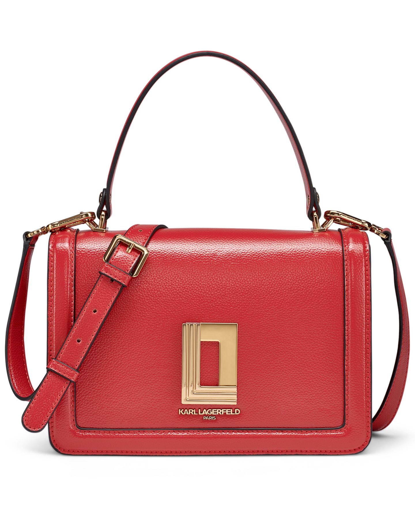 Женская сумка KARL LAGERFELD PARIS Simone Bow Detail Top Handle Satchel Handbag, цвет: Красный — фото 1