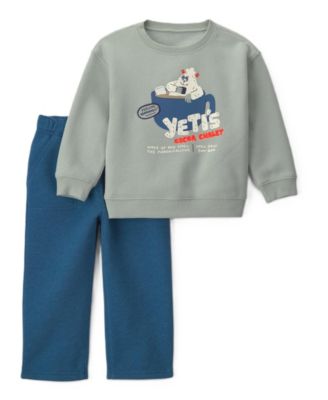 Toddler Boys' 2T-5T Yeti Graphic Fleece Sweatshirt and Pant, 2-Piece Set