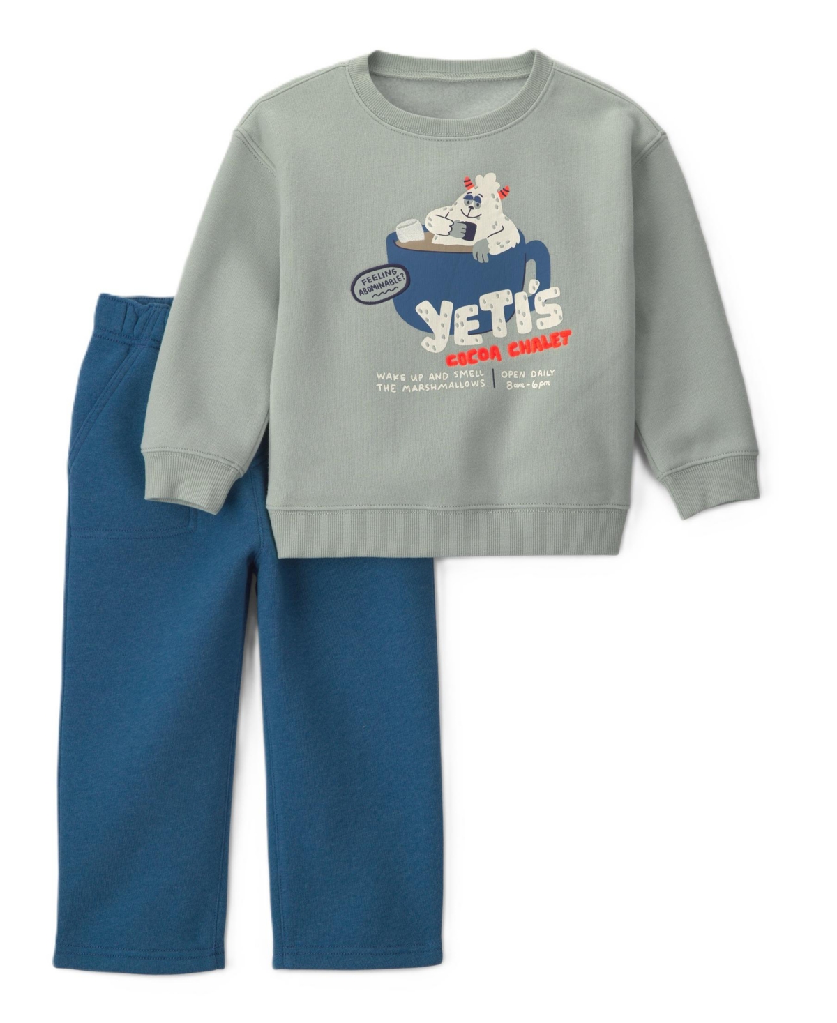 Carter's Toddler Boys' 2T-5T Yeti Graphic Fleece Sweatshirt and Pant, 2-Piece Set