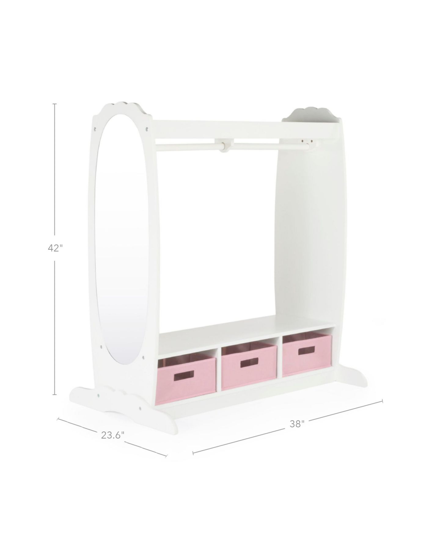 Детские игрушки Guidecraft Dress Up Storage Armoire with Mirror, Ages 2+, цвет: Белый — фото 2