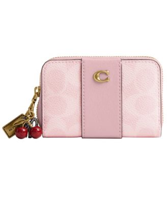 Essential Signature Canvas Zip Around Charms Card Case