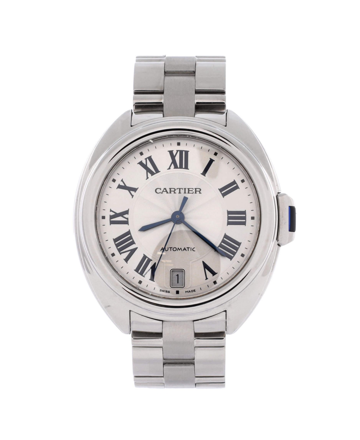 Pre-Owned Cartier Cle de Cartier Automatic Watch in Stainless Steel 35mm - Dial color: silver