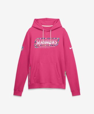 Men's Pink Seattle Seahawks 2026 NFL Cruical Catch Sideline Dri-Fit Pullover Hoodie