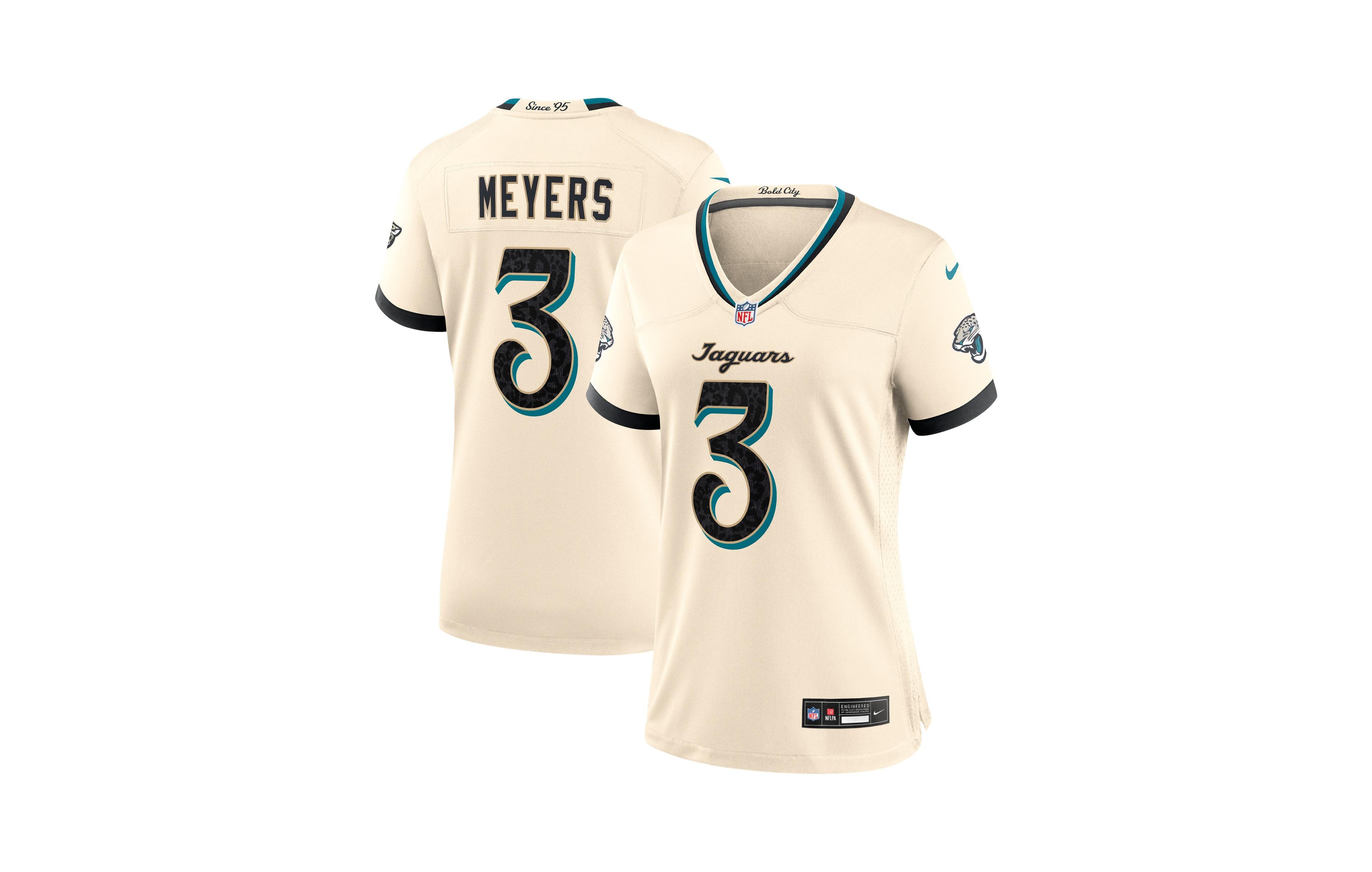 Nike Women's Jakobi Meyers Natural Jacksonville Jaguars 2026 Rivalries Collection Game Jersey