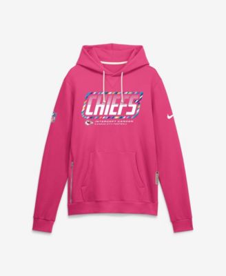 Men's Pink Kansas City Chiefs 2026 NFL Cruical Catch Sideline Dri-Fit Pullover Hoodie