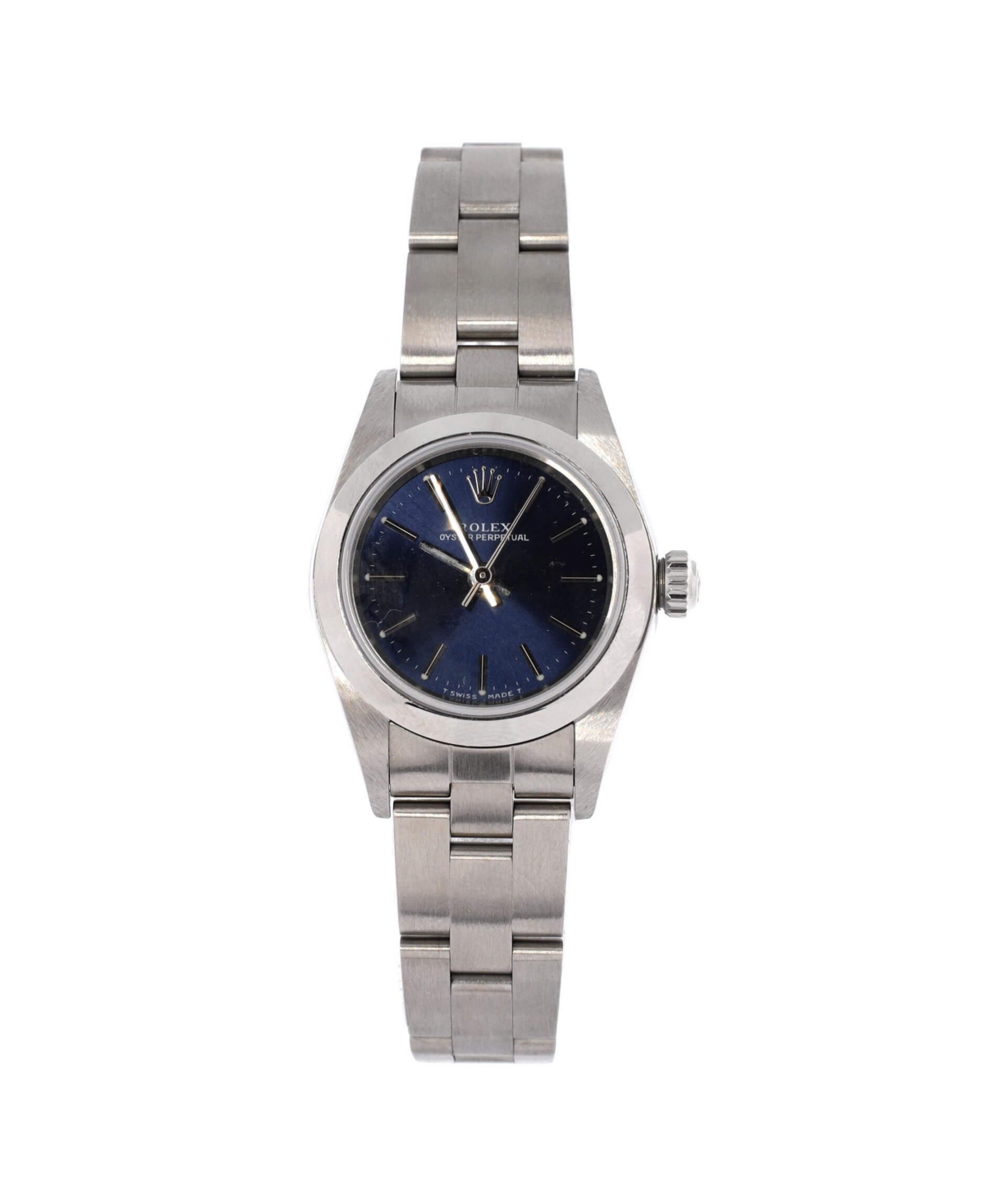 PreOwned Rolex Oyster Perpetual Automatic Watch in Stainless Steel 24mm  Dial color blue