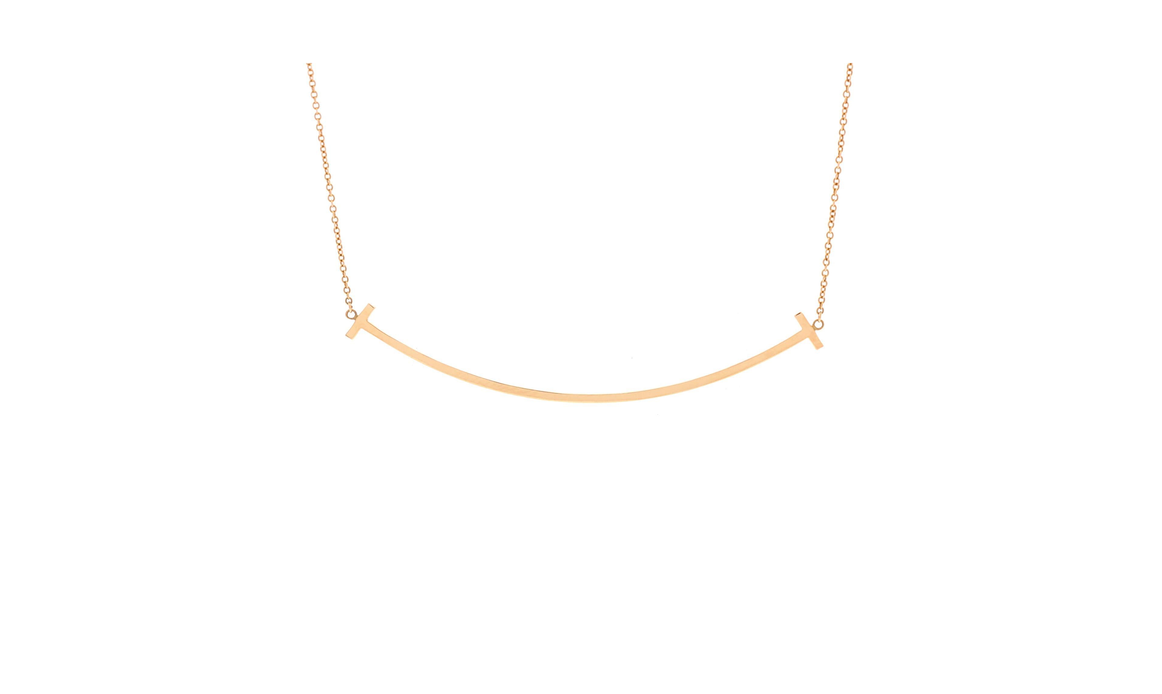 Pre-Owned Tiffany and Co T Smile Pendant Necklace