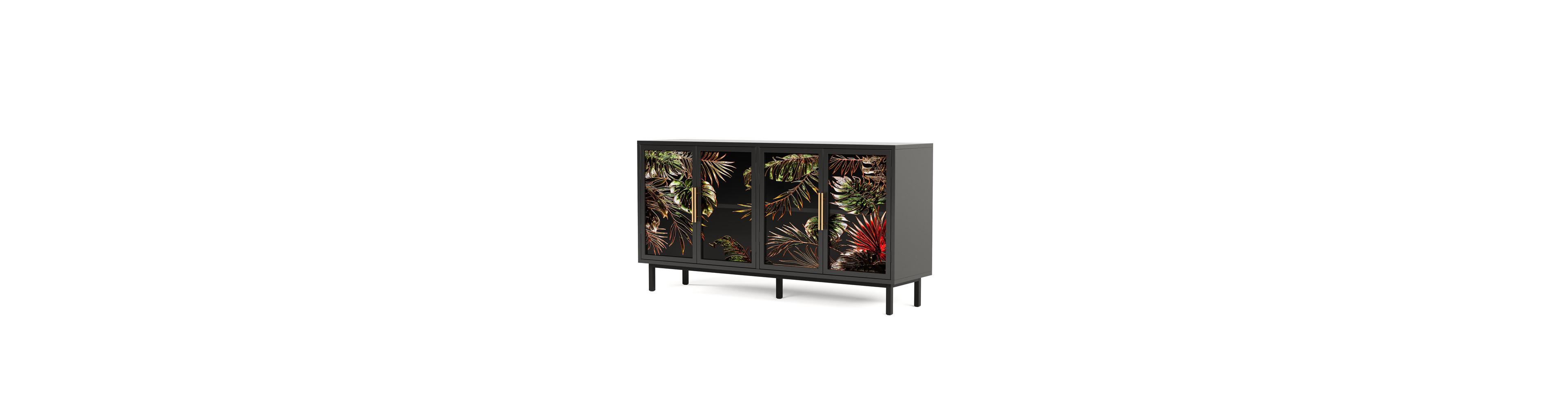 sumyeg 60.3" Storage Cabinet Control Console with 4 doors