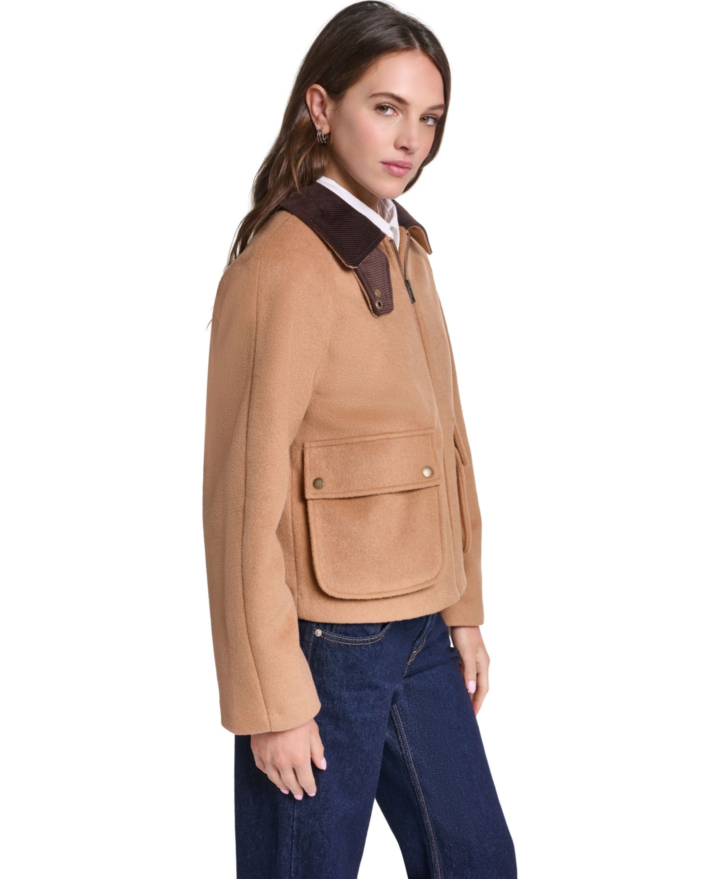 Женская куртка Levi's Bubble Hem Bomber Cropped Faux Leather, цвет: Верблюжий — фото 2
