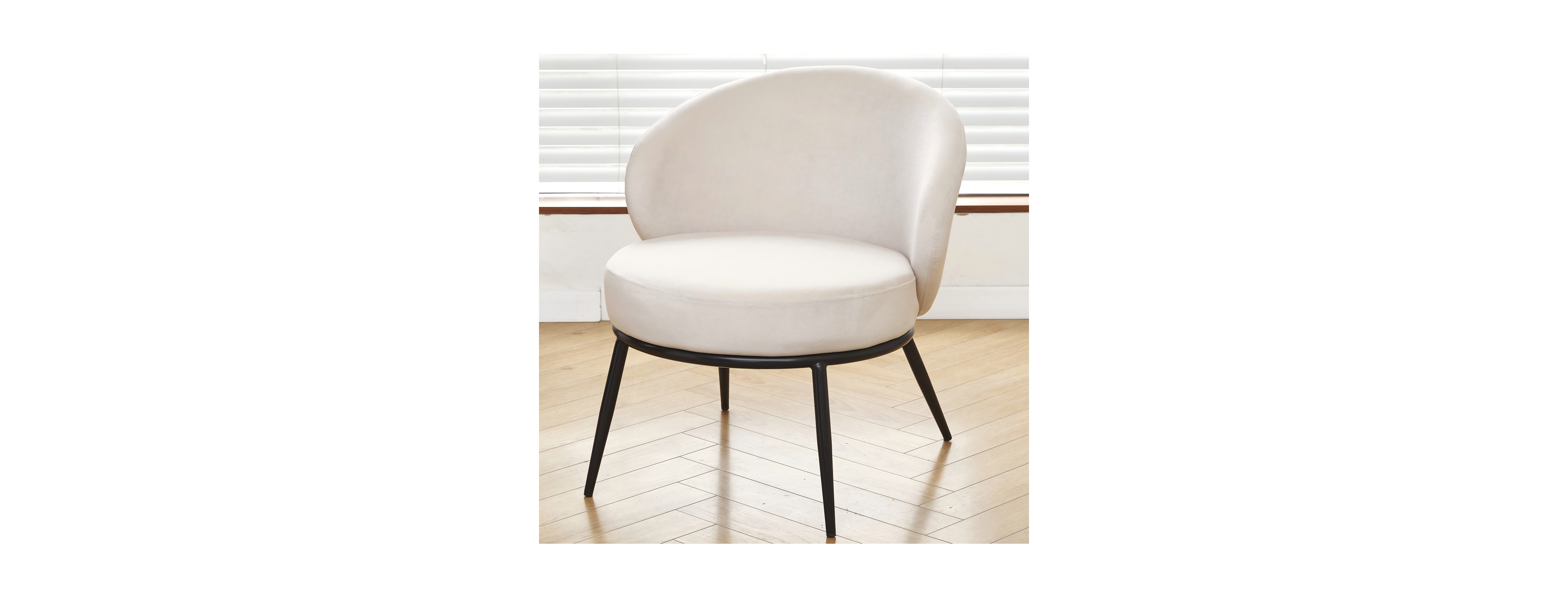 Streamdale Furniture Round Velvet Accent Chair with Metal Legs