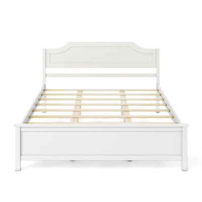 Queen Size Solid Wood Platform Bed Frame with Headboard