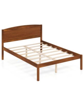 Full Size Platform Bed Frame with Curved Headboard