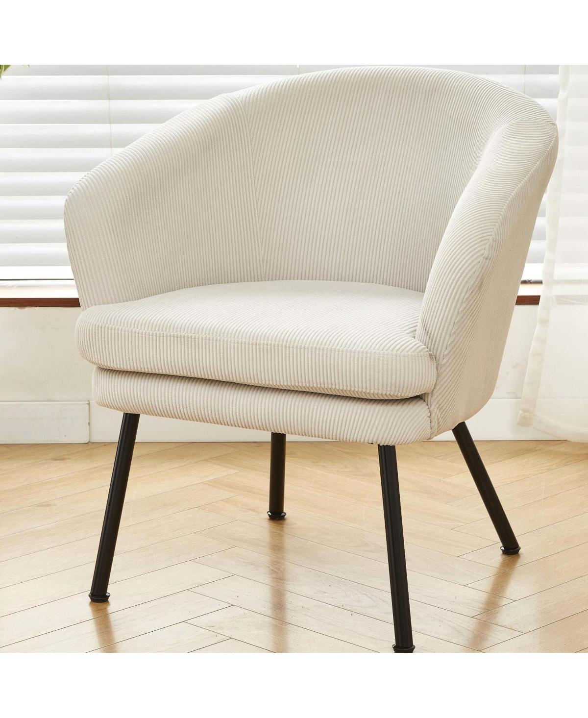Streamdale Furniture Corduroy Accent Chair with Metal Legs