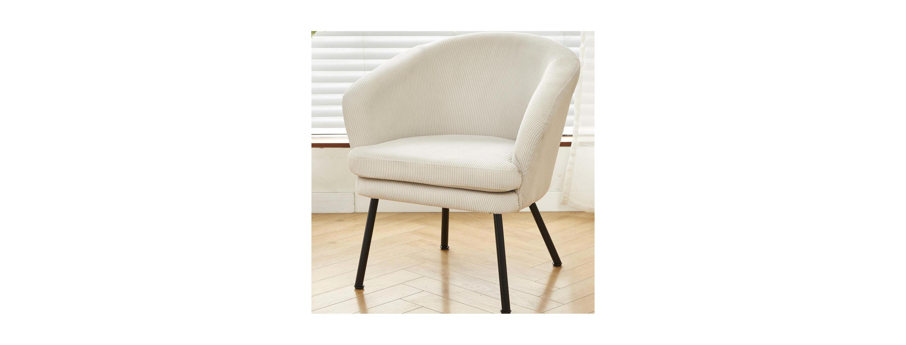 Streamdale Furniture Corduroy Accent Chair with Metal Legs