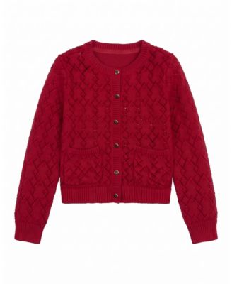 Girls' 4-16 Pointelle Cotton Cardigan