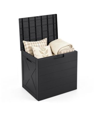 Outdoor Deck Box, 25 Gallon Storage Bin with Lid, Carry Handles and Lock Hole