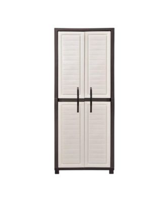72" Taupe Heavy Duty Resin Shutter Style Two Door Storage Cabinet