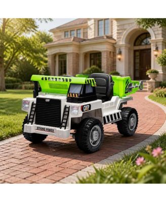 12V Kids Ride-On Dump Truck with Remote Control and Electric Tipping Dump Bed, All-Terrain Wheels, Ages 3+