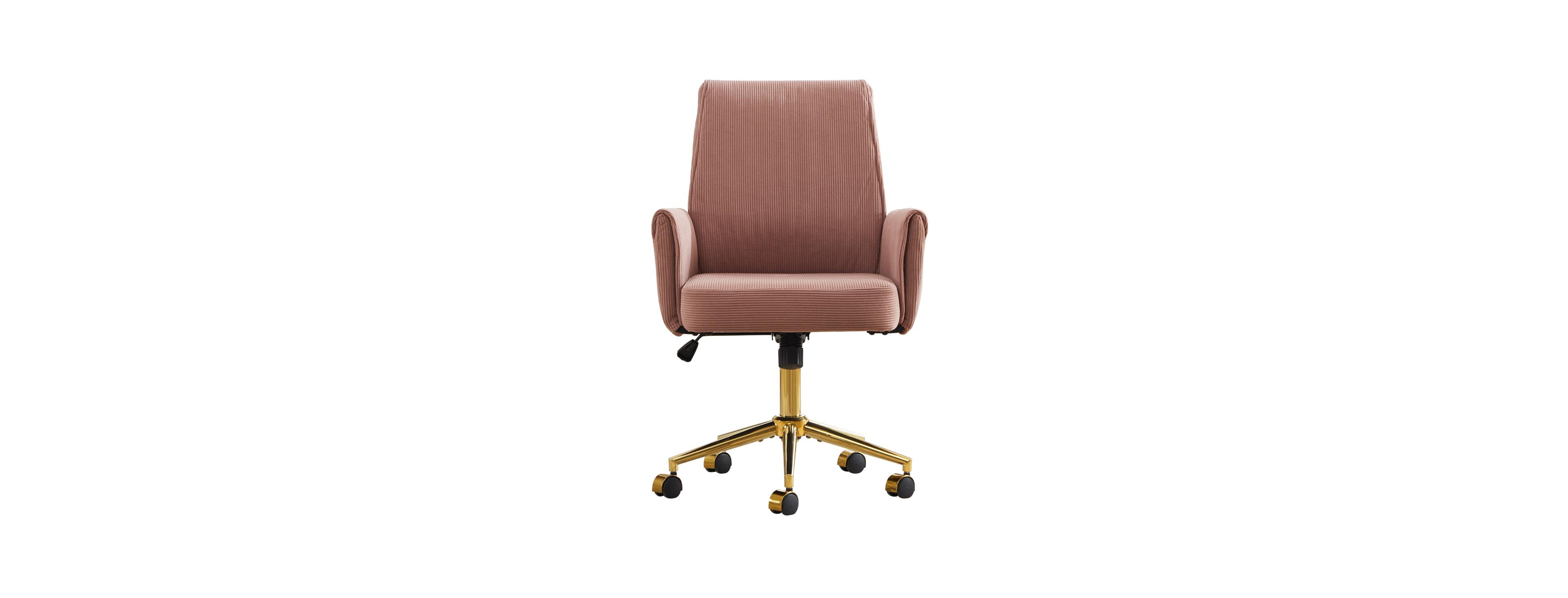 Streamdale Pink Striped Ergonomic Mid-Back Liftable Office Chair