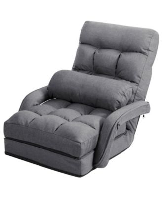 Folding Adjustable Backrest Armrest Floor Chair