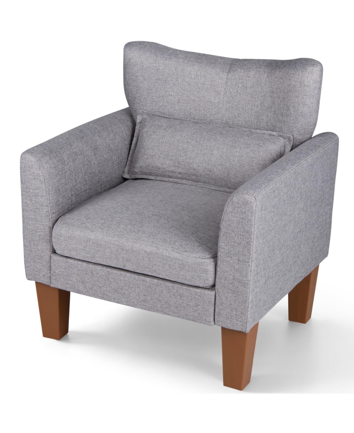 Sugift Faux Linen Removable Cushion Pillow Accent Chair