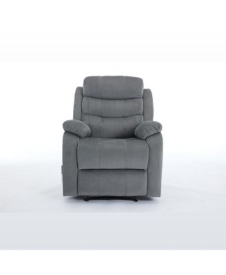 Steph Plush Fabric Manual Reclining Lumbar Massage Recliner Chair
