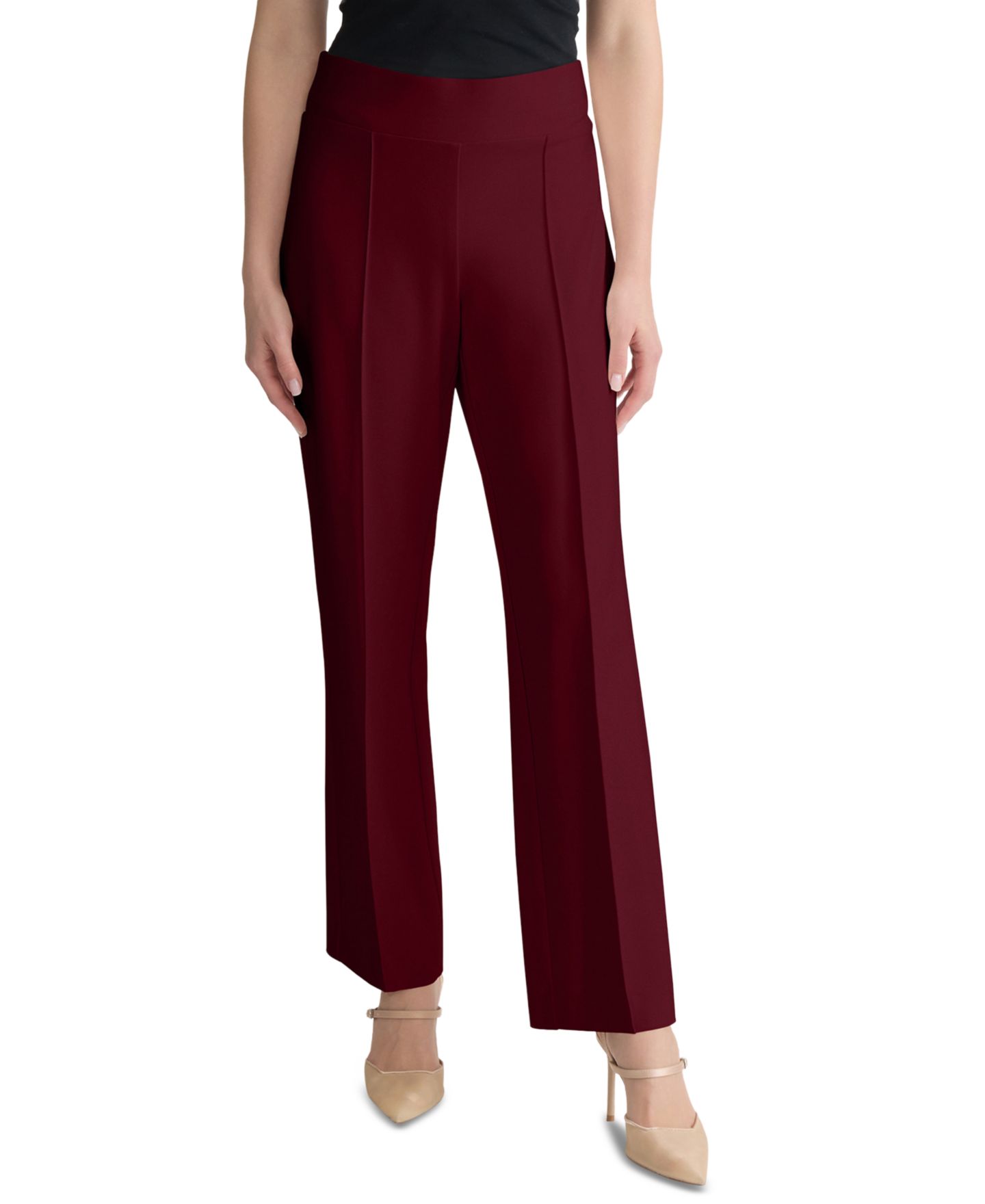 Женские брюки Jones New York Petite Serenity Pintuck, цвет: Винный — фото 1