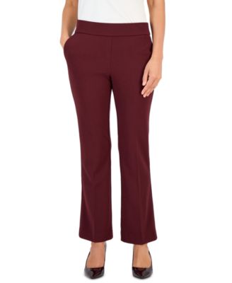 Petite Pull-On Straight-Leg Pants