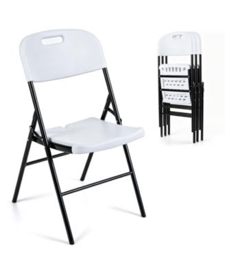 4 Pack Folding Plastic Chairs with HDPE Seats 330 LBS for Indoor Outdoor Events