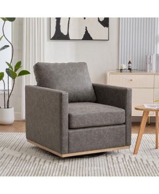 Upholstered 360-Degree Swivel Accent Club Chair
