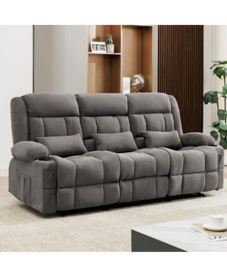 84" Manual Reclining Sofa with Cup Holders and Side Pockets