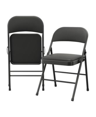 Comfortable Padded Folding Chair Set of 2- Sturdy Steel Frame, Padded Cushion