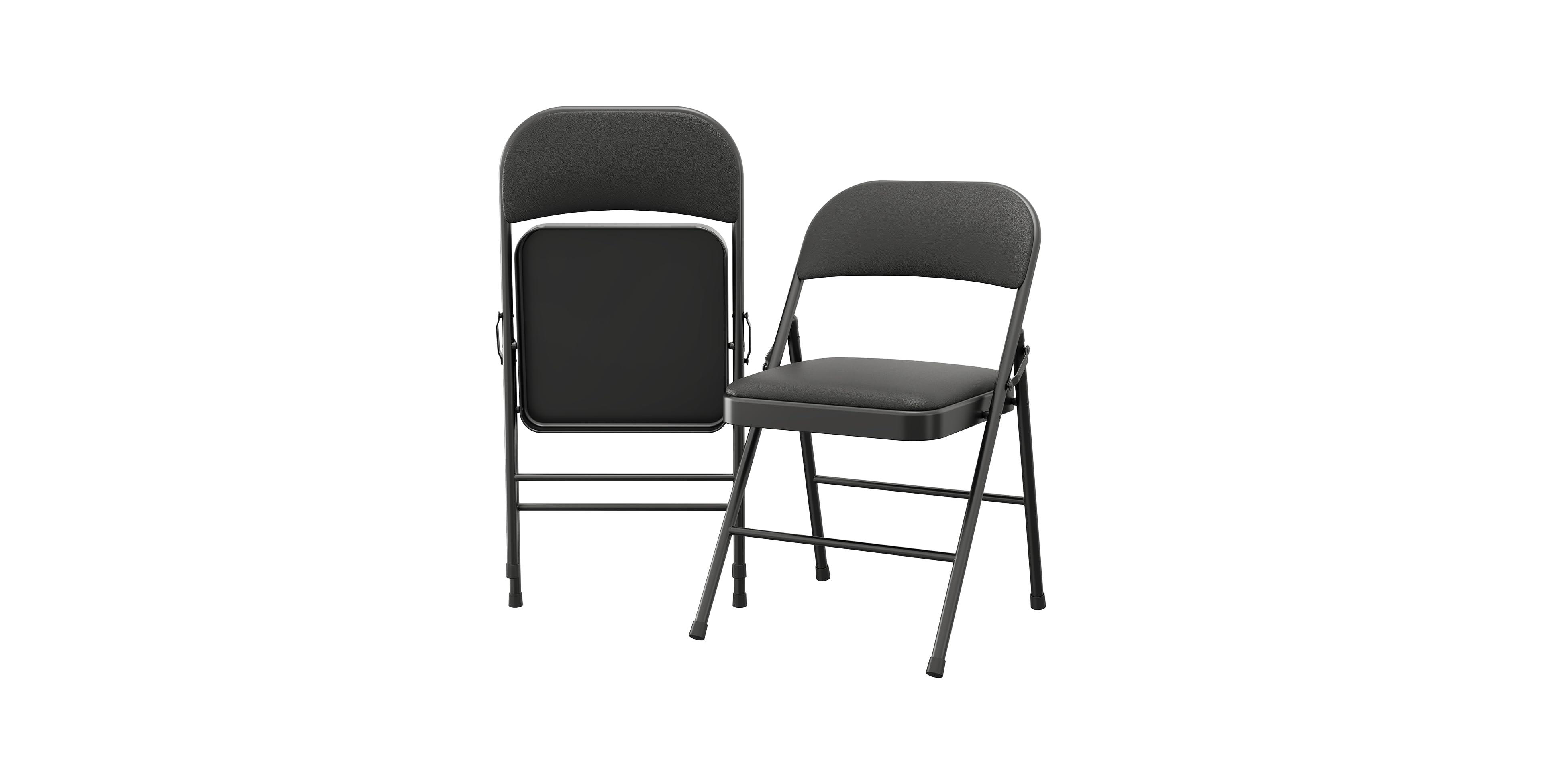 gaomon Comfortable Padded Folding Chair Set of 2- Sturdy Steel Frame, Padded Cushion